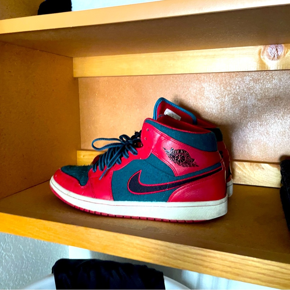 Nike Red and Blue High-Top Sneakers